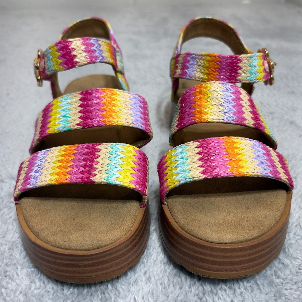 Blowfish Malibu Journey-K Kids Size 2M Multicolor Chevron Woven Platform Sandals